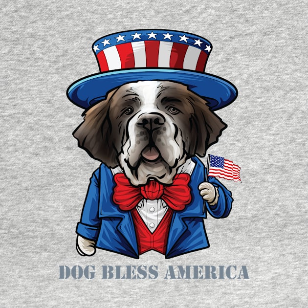 St Bernard Dog Bless America by whyitsme